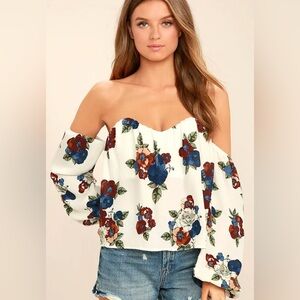 Lulus Floral Off-Shoulder Top